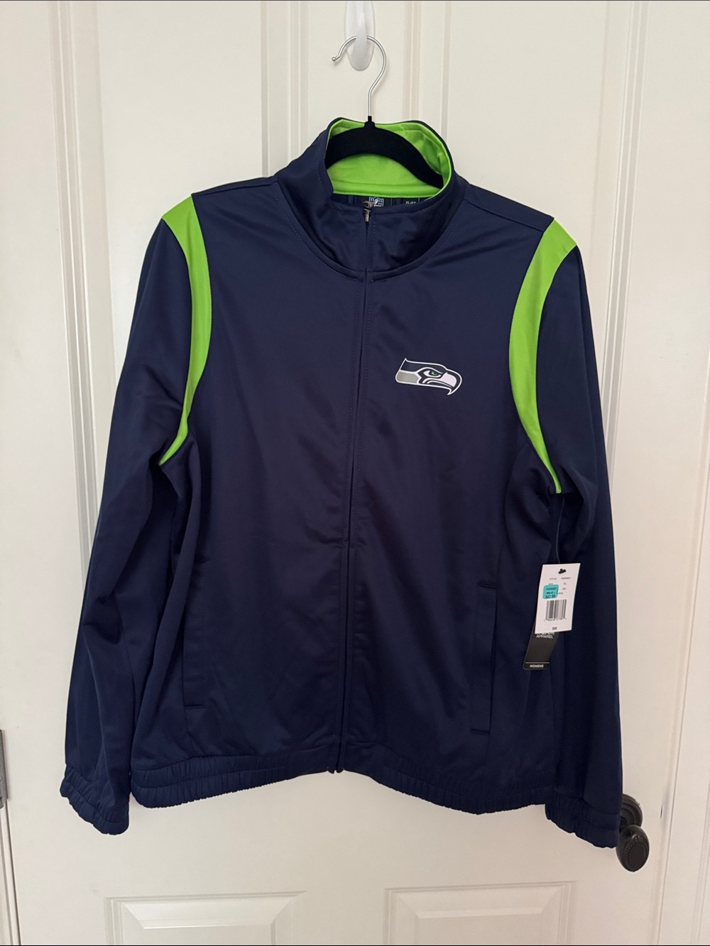 Seahawks NFL Apparel Navy and Lime Full-Zip Jacket
